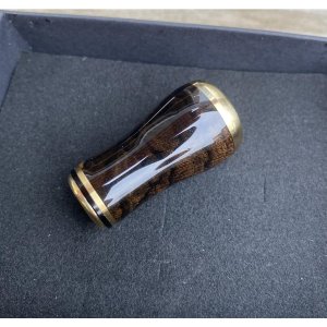 Photo2: [FHF/fishing house freedom] Wood Handle Knob Round Shape Black Persimmon (1 piece) F-04
