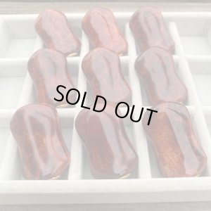 Photo6: [FHF/fishing house freedom] Wood Handle Knob Oval Shape S Rank Premium "Karin" (Padouk) Monochrome Burl (1 piece) F-18