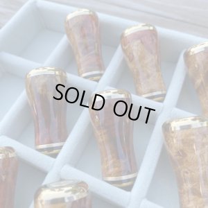 Photo9: [FHF/fishing house freedom] Wood Handle Knob Round Shape S Rank "Karin" (Padouk) Red and White Burl (1 piece) F-14