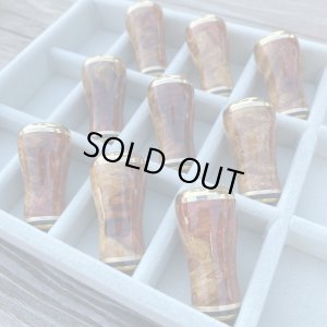 Photo8: [FHF/fishing house freedom] Wood Handle Knob Round Shape S Rank "Karin" (Padouk) Red and White Burl (1 piece) F-14