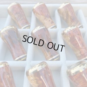 Photo3: [FHF/fishing house freedom] Wood Handle Knob Round Shape S Rank "Karin" (Padouk) Red and White Burl (1 piece) F-14