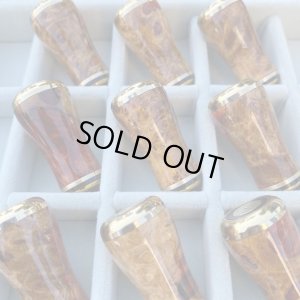 Photo6: [FHF/fishing house freedom] Wood Handle Knob Round Shape S Rank "Karin" (Padouk) Red and White Burl (1 piece) F-14