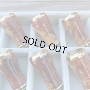 Photo4: [FHF/fishing house freedom] Wood Handle Knob Round Shape S Rank "Karin" (Padouk) Red and White Burl (1 piece) F-14