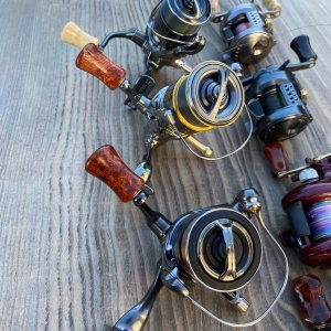 Photo4: [FHF/fishing house freedom] Wood Handle Knob Paddle Type 2 Premium Padouk Burl (“Karin Burl”) (1 piece) F-26