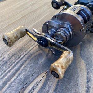 Photo7: [FHF/fishing house freedom] Wood Handle Knob Paddle Type 2 Camphor Burl (1 piece) F-25