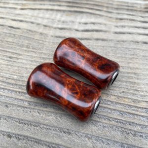 Photo12: [FHF/fishing house freedom] Wood Handle Knob Paddle Type 2 Premium Padouk Burl (“Karin Burl”) (1 piece) F-26