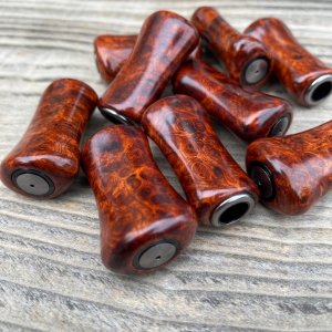 Photo6: [FHF/fishing house freedom] Wood Handle Knob Paddle Type 2 Premium Padouk Burl (“Karin Burl”) (1 piece) F-26