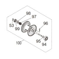 [SHIMANO] 25 GRAPPLER CT Spare Spool (150XG, 151XG) Product code: 048837 / No.100 / S Part No. 149N4 / SPOOL ASSEMBLY **Back-order (Shipping in 3-4 weeks after receiving order)