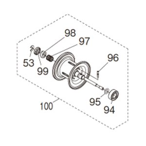 Photo1: [SHIMANO] 25 GRAPPLER CT Spare Spool (150XG, 151XG) Product code: 048837 / No.100 / S Part No. 149N4 / SPOOL ASSEMBLY **Back-order (Shipping in 3-4 weeks after receiving order)
