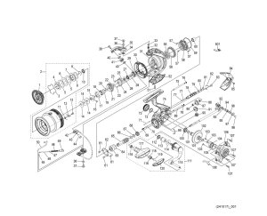 Photo1: [SHIMANO] Genuine Spare Parts for 25 EXSENCE 4000MXG Product Code: 048226 **Back-order (Shipping in 3-4 weeks after receiving order)
