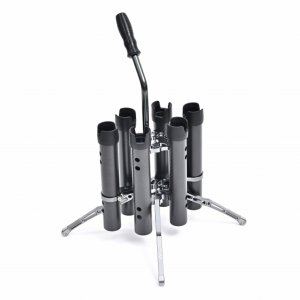 Photo1: ★2025 Model★ [DLIVE] Rod Stand FORCE “Force” Matte Carbon 6-Holder Complete Pack