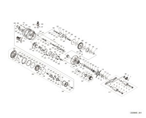 Photo1: [SHIMANO] Genuine Spare Parts for 26 CALCUTTA CONQUEST BFS LIMITED HG RIGHT Product code: 049322 **Back-order (Shipping in 3-4 weeks after receiving order)