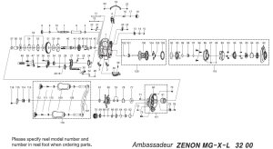 Photo1: [ABU] Genuine Spare Parts for ZENON MG-X-L Product code: 1552847 **Back-order (Shipping in 3-4 weeks after receiving order)