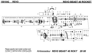 Photo1: [ABU] Genuine Spare Parts for REVO BEAST 40 ROCKET Product code: 1501042 **Back-order (Shipping in 3-4 weeks after receiving order)