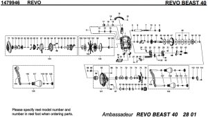 Photo1: [ABU] Genuine Spare Parts for REVO BEAST 40 Product code: 1479946 **Back-order (Shipping in 3-4 weeks after receiving order)
