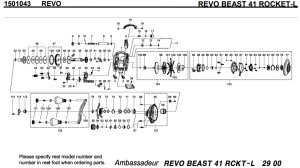 Photo1: [ABU] Genuine Spare Parts for REVO BEAST 41 ROCKET-L Product code: 1501043 **Back-order (Shipping in 3-4 weeks after receiving order)