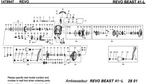 Photo1: [ABU] Genuine Spare Parts for REVO BEAST 41-L Product code: 1479947 **Back-order (Shipping in 3-4 weeks after receiving order)