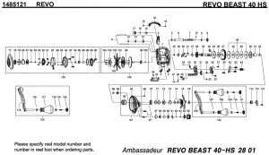 Photo1: [ABU] Genuine Spare Parts forREVO BEAST 40 HS Product code: 1485121 **Back-order (Shipping in 3-4 weeks after receiving order)