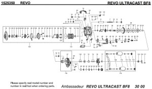 Photo1: [ABU] Genuine Spare Parts for 20 REVO ULTRACAST BF8 Product code: 1525350 **Back-order (Shipping in 3-4 weeks after receiving order)