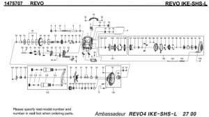Photo1: [ABU] Genuine Spare Parts for 20 REVO IKE-SHS-L Product code:1475707**Back-order (Shipping in 3-4 weeks after receiving order)