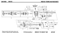 [ABU] Genuine Spare Parts for 20 REVO TORO 60 ROCKET Product code:1501905 **Back-order (Shipping in 3-4 weeks after receiving order)
