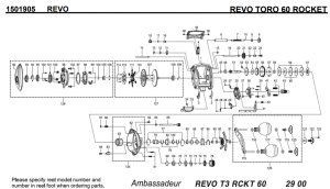 Photo1: [ABU] Genuine Spare Parts for 20 REVO TORO 60 ROCKET Product code:1501905 **Back-order (Shipping in 3-4 weeks after receiving order)