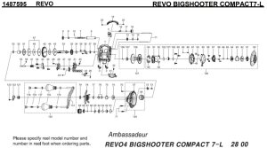 Photo1: [ABU] Genuine Spare Parts for REVO BIGSHOOTER COMPACT7-L Product code:1487595 **Back-order (Shipping in 3-4 weeks after receiving order)