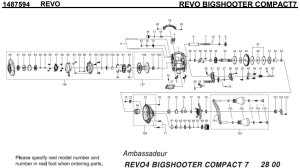 Photo1: [ABU] Genuine Spare Parts for REVO BIGSHOOTER COMPACT7 Product code:1487594 **Back-order (Shipping in 3-4 weeks after receiving order)