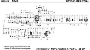 Photo1: [ABU] Genuine Spare Parts for REVO ELITE8 IVCB-L Product code:1478316 **Back-order (Shipping in 3-4 weeks after receiving order)
