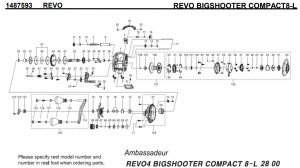 Photo1: [ABU] Genuine Spare Parts for REVO BIGSHOOTER COMPACT8-L Product code:1487593 **Back-order (Shipping in 3-4 weeks after receiving order)