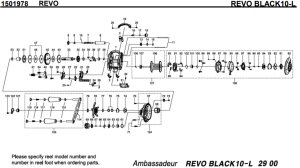Photo1: [ABU] Genuine Spare Parts for REVO BLACK10-L Product code:1501978 **Back-order (Shipping in 3-4 weeks after receiving order)