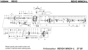 Photo1: [ABU] Genuine Spare Parts for REVO WINCH-L Product code:1430444 **Back-order (Shipping in 3-4 weeks after receiving order)