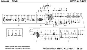 Photo1: [ABU] Genuine Spare Parts for REVO  ALC-BF7 Product code: 1400448**Back-order (Shipping in 3-4 weeks after receiving order)