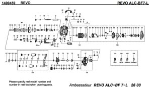 Photo1: [ABU] Genuine Spare Parts for REVO  ALC-BF7-L Product code: 1400459**Back-order (Shipping in 3-4 weeks after receiving order)