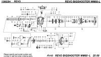 [ABU] Genuine Spare Parts for REVO BIGSHOOTER WM60-L Product code:1366284 **Back-order (Shipping in 3-4 weeks after receiving order)