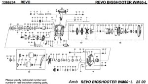 Photo1: [ABU] Genuine Spare Parts for REVO BIGSHOOTER WM60-L Product code:1366284 **Back-order (Shipping in 3-4 weeks after receiving order)
