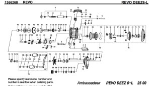 Photo1: [ABU] Genuine Spare Parts for REVO DEEZ6-L Product code:1366268 **Back-order (Shipping in 3-4 weeks after receiving order)