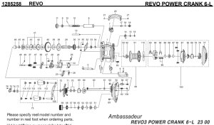 Photo1: [ABU] Genuine Spare Parts for REVO POWER CRANK 6-L Product code:1285258**Back-order (Shipping in 3-4 weeks after receiving order)