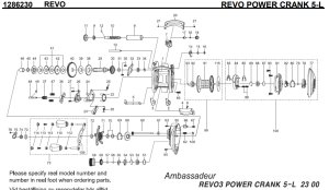 Photo1: [ABU] Genuine Spare Parts for REVO POWER CRANK 5-L Product code:1286230**Back-order (Shipping in 3-4 weeks after receiving order)