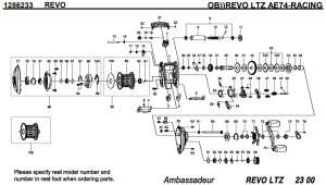 Photo1: [ABU] Genuine Spare Parts for REVO LTZ AE74-RACING Product code:1286233 **Back-order (Shipping in 3-4 weeks after receiving order)