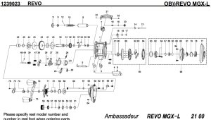 Photo1: [ABU] Genuine Spare Parts for REVO MGX-L Product code:1239023 **Back-order (Shipping in 3-4 weeks after receiving order)