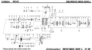 Photo1: [ABU] Genuine Spare Parts for REVO MGX-SHS-L Product code:1239024 **Back-order (Shipping in 3-4 weeks after receiving order)