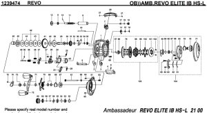Photo1: [ABU] Genuine Spare Parts for REVO ELITE IB HS-L Product code:1239474 **Back-order (Shipping in 3-4 weeks after receiving order)
