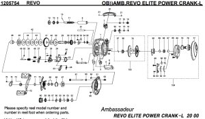 Photo1: [ABU] Genuine Spare Parts for REVO ELITE POWER CRANK-L Product code:1205754 **Back-order (Shipping in 3-4 weeks after receiving order)