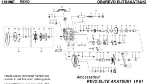 Photo1: [ABU] Genuine Spare Parts for REVO ELITEAKATSUKI Product code:1161087 **Back-order (Shipping in 3-4 weeks after receiving order)