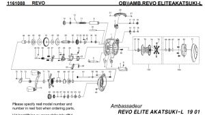Photo1: [ABU] Genuine Spare Parts for REVO ELITEAKATSUKI-L Product code:1161088 **Back-order (Shipping in 3-4 weeks after receiving order)