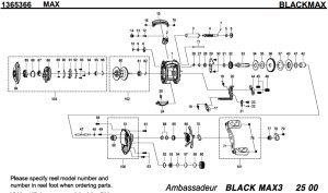 Photo1: [ABU] Genuine Spare Parts for 2016 BLACKMAX3 Product code: 1365366 **Back-order (Shipping in 3-4 weeks after receiving order)