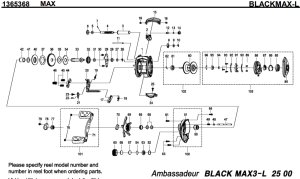 Photo1: [ABU] Genuine Spare Parts for 2016 BLACKMAX3-L Product code: 1365368 **Back-order (Shipping in 3-4 weeks after receiving order)