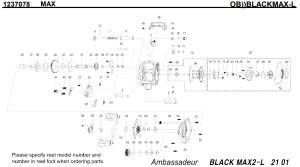 Photo1: [ABU] Genuine Spare Parts for 2012 BLACKMAX2 / SILVERMAX2 / PROMAX2 BLACKMAX2-L Product code: 1237078 **Back-order (Shipping in 3-4 weeks after receiving order)