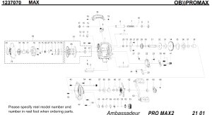 Photo1: [ABU] Genuine Spare Parts for 2012 BLACKMAX2 / SILVERMAX2 / PROMAX2 PROMAX2 Product code: 1237070 **Back-order (Shipping in 3-4 weeks after receiving order)